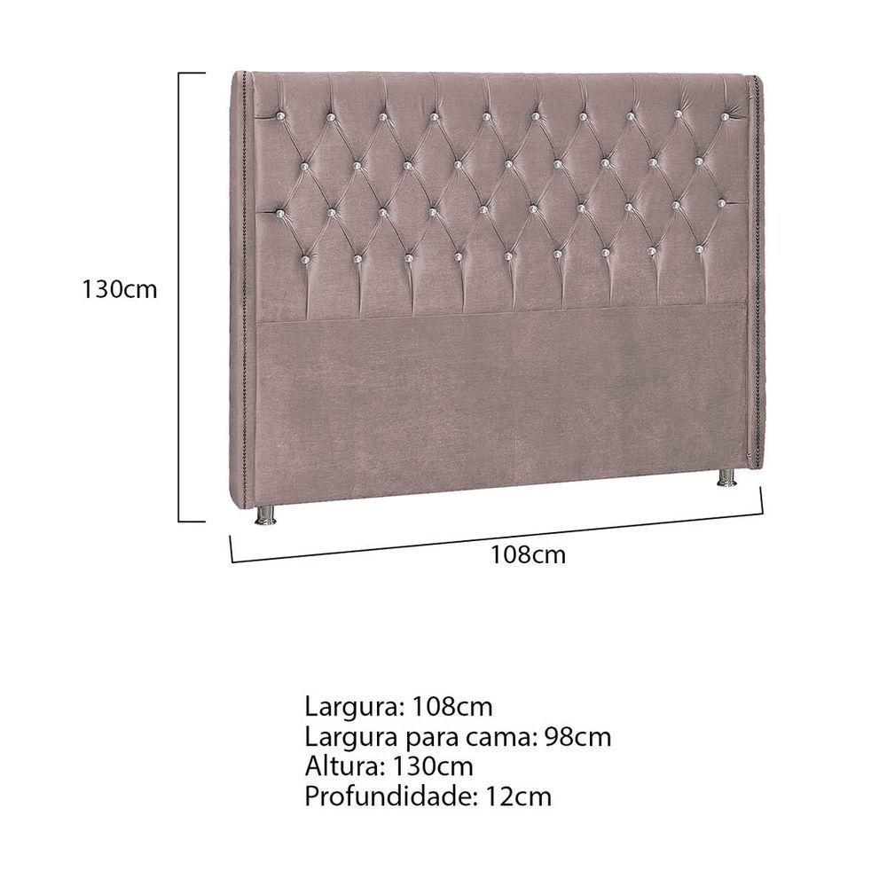 Cabeceira Solteiro Tóquio P04 98 Cm Suede Rosê Tca 949 - 5