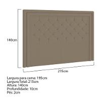 Cabeceira King Estocolmo P04 195 Cm Suede Marrom Claro - 3