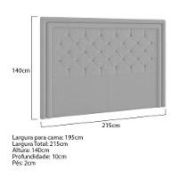 Cabeceira King Estocolmo P04 195 Cm Suede Cinza - 5