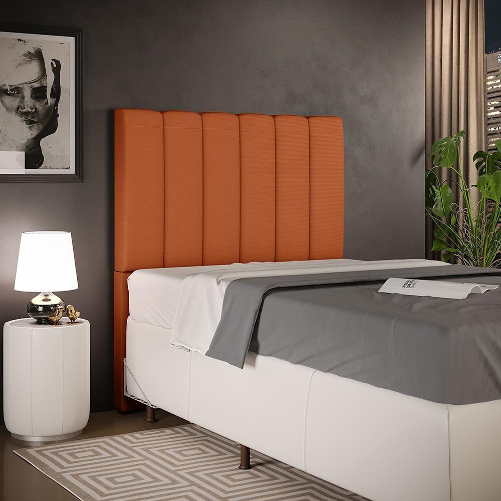 Cabeceira Cama Box Solteiro 100 Cm Dália W01 Tecido Terracota - Lyam Decor - 5