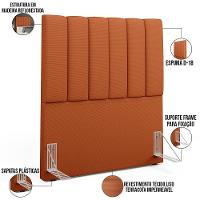 Cabeceira Cama Box Solteiro 100 Cm Dália W01 Tecido Terracota - Lyam Decor