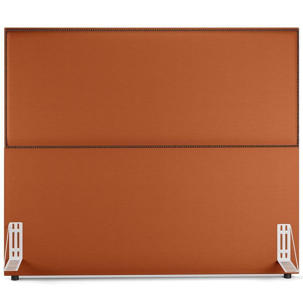 Cabeceira Box Casal King Com Tachas 195 Cm Vicenza L02 Tecido Terracota - Lyam Decor - 5