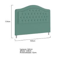 Cabeceira Queen ághata P04 160 Cm Suede Turquesa - 5
