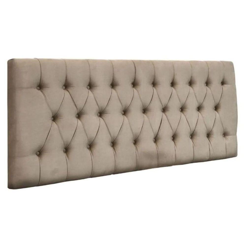 Painel Cabeceira Dubai Para Cama Box-1,58 Mt-suede Bege - 1