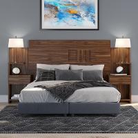 Cabeceira Casal Extensível Com 2 Mesas De Apoio Ônix Decibal - Wengue Wengue - 1