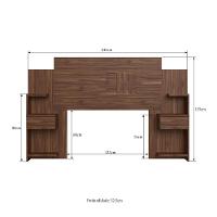 Cabeceira Casal Extensível Com 2 Mesas De Apoio Ônix Decibal - Wengue Wengue - 3