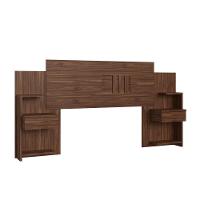 Cabeceira Casal Extensível Com 2 Mesas De Apoio Ônix Decibal - Wengue Wengue - 5