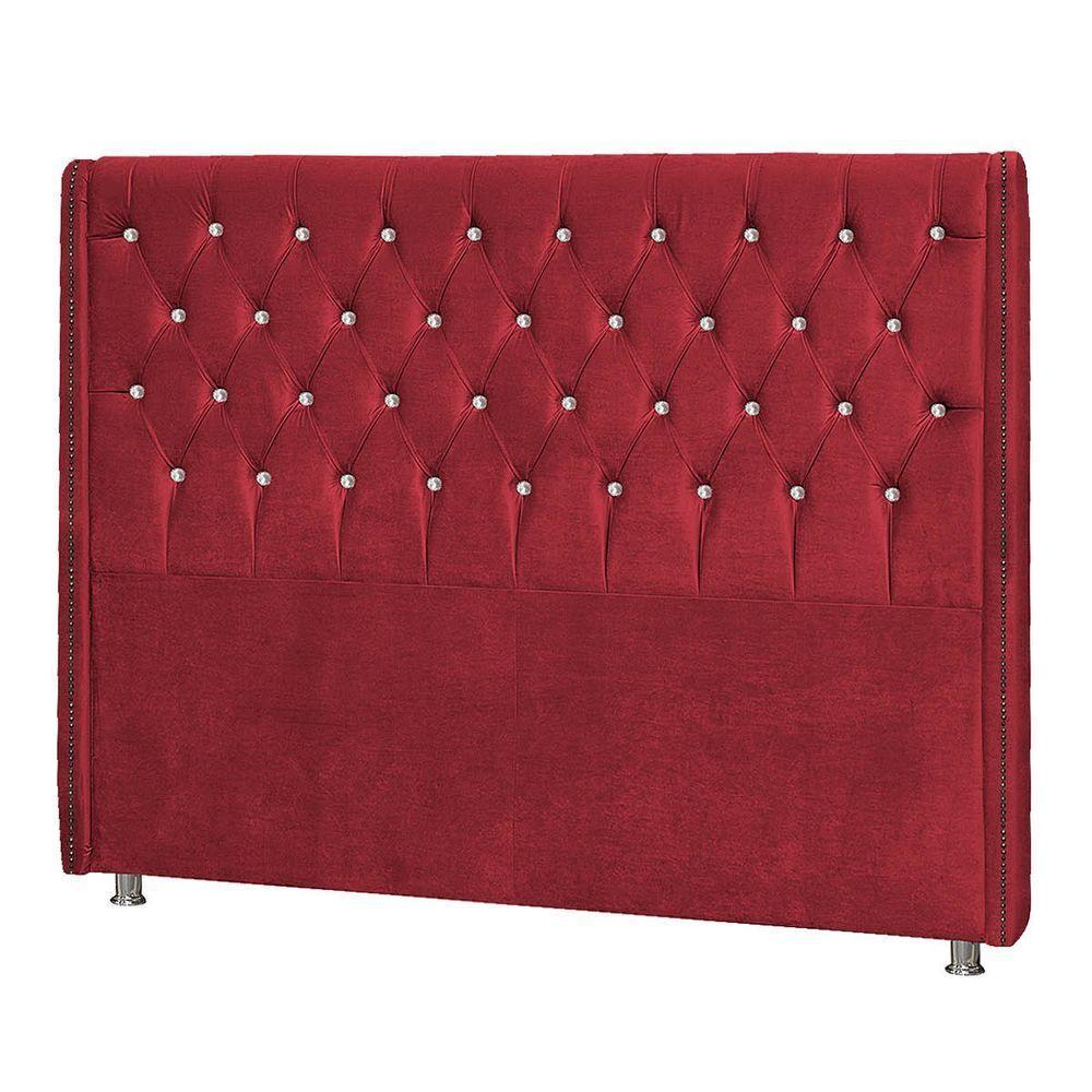 Cabeceira Casal Tóquio P04 140 Cm Suede Vermelho Tca 53 - 4