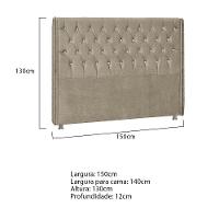 Cabeceira Casal Tóquio P04 140 Cm Suede Bege Tca 941 - 5