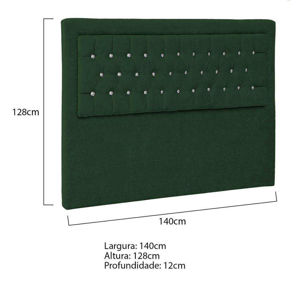 Cabeceira Casal Iasi P04 140 Cm Suede Verde Tca 947 - 5