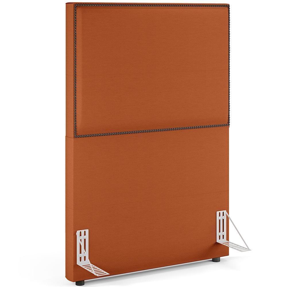 Cabeceira Box Solteiro Com Tachas 100 Cm Vicenza L02 Tecido Terracota - Lyam Decor - 5