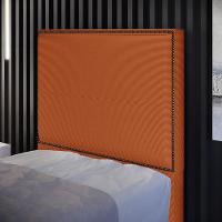 Cabeceira Box Solteiro Com Tachas 100 Cm Vicenza L02 Tecido Terracota - Lyam Decor - 1