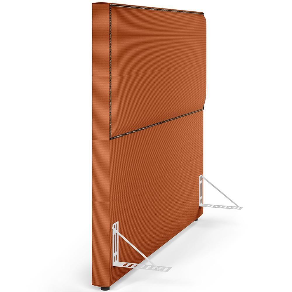 Cabeceira Casal Queen Box Com Tachas 160 Cm Vicenza L02 Tecido Terracota - Lyam Decor - 7
