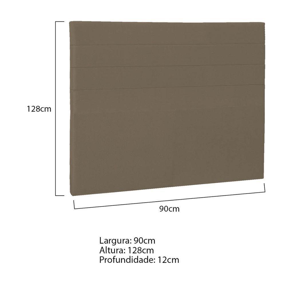Cabeceira Solteiro P04 90 Cm Suede Marrom Claro Tca 945 - 5