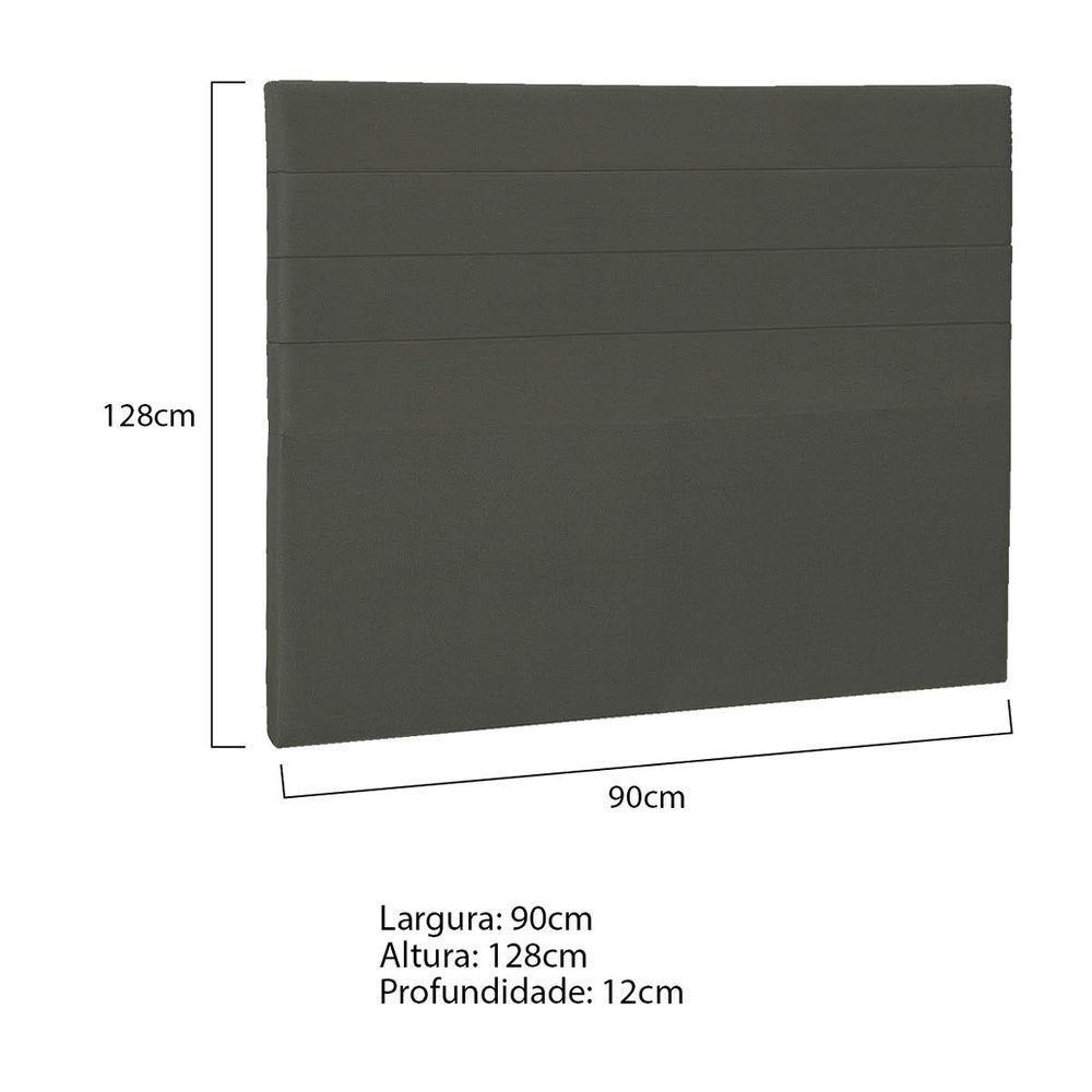 Cabeceira Solteiro P04 90 Cm Suede Cinza Escuro Tca 958 - 5