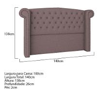 Cabeceira Solteiro Lyon P04 100 Cm Suede Rosê - 9