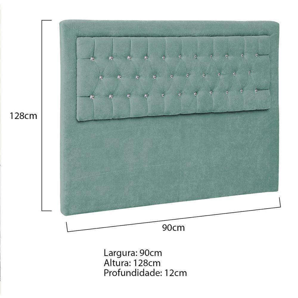 Cabeceira Solteiro Iasi P04 90 Cm Suede Turquesa Tca 946 - 5