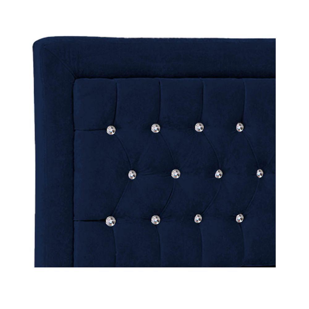 Cabeceira Solteiro Iasi P04 90 Cm Suede Azul Tca 948 - 3