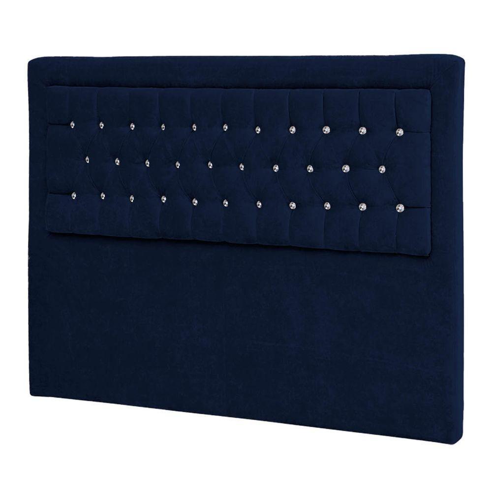 Cabeceira Solteiro Iasi P04 90 Cm Suede Azul Tca 948 - 4