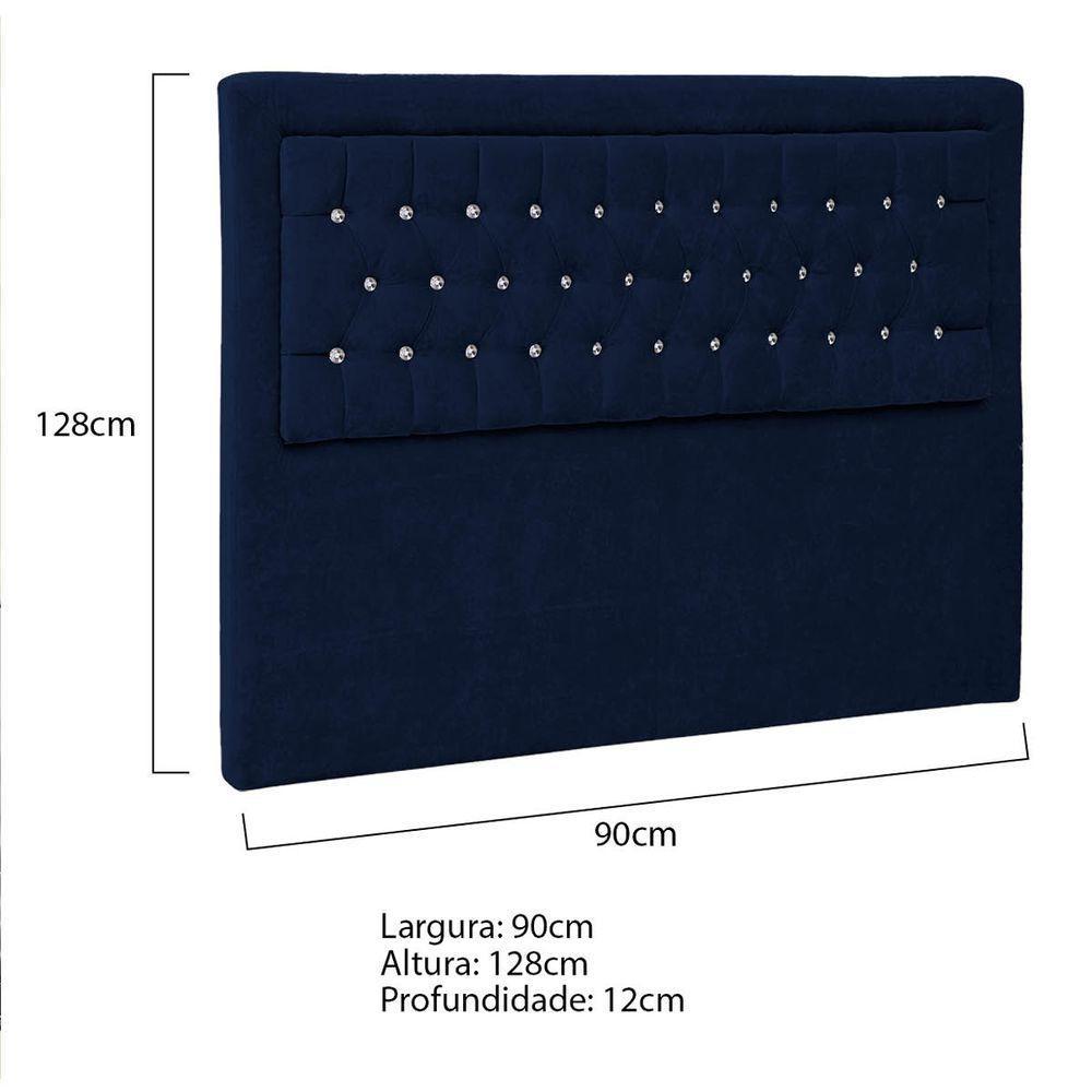 Cabeceira Solteiro Iasi P04 90 Cm Suede Azul Tca 948 - 5