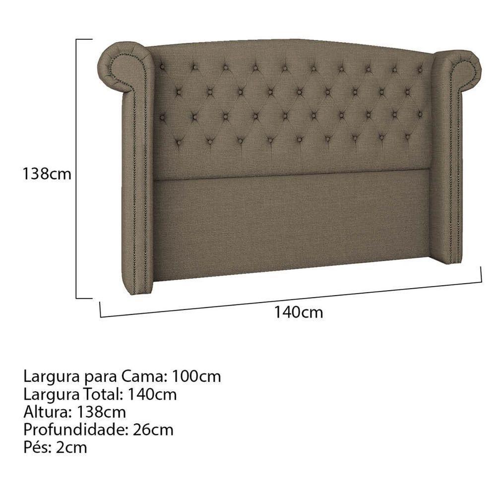 Cabeceira Solteiro P04 100 Cm Suede Marrom Claro Tca 945 - 5