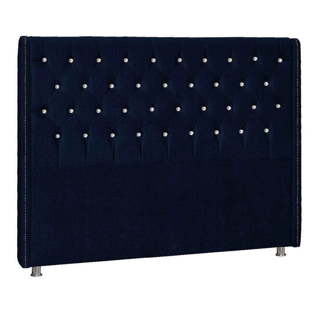 Cabeceira Solteiro Tóquio P04 90 Cm Suede Azul Tca 948 - 1