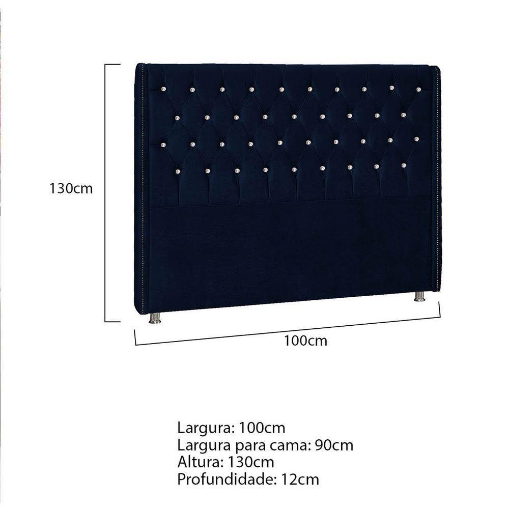 Cabeceira Solteiro Tóquio P04 90 Cm Suede Azul Tca 948 - 5