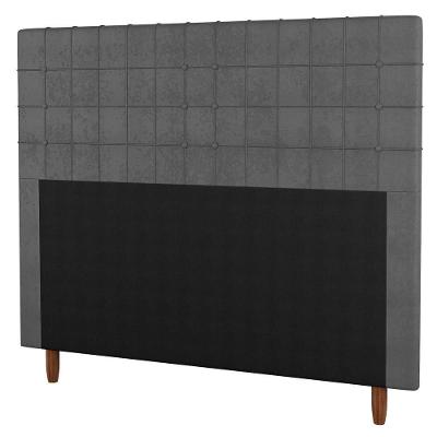 Cabeceira Cama Box Casal King Size 195Cm Linho Cinza