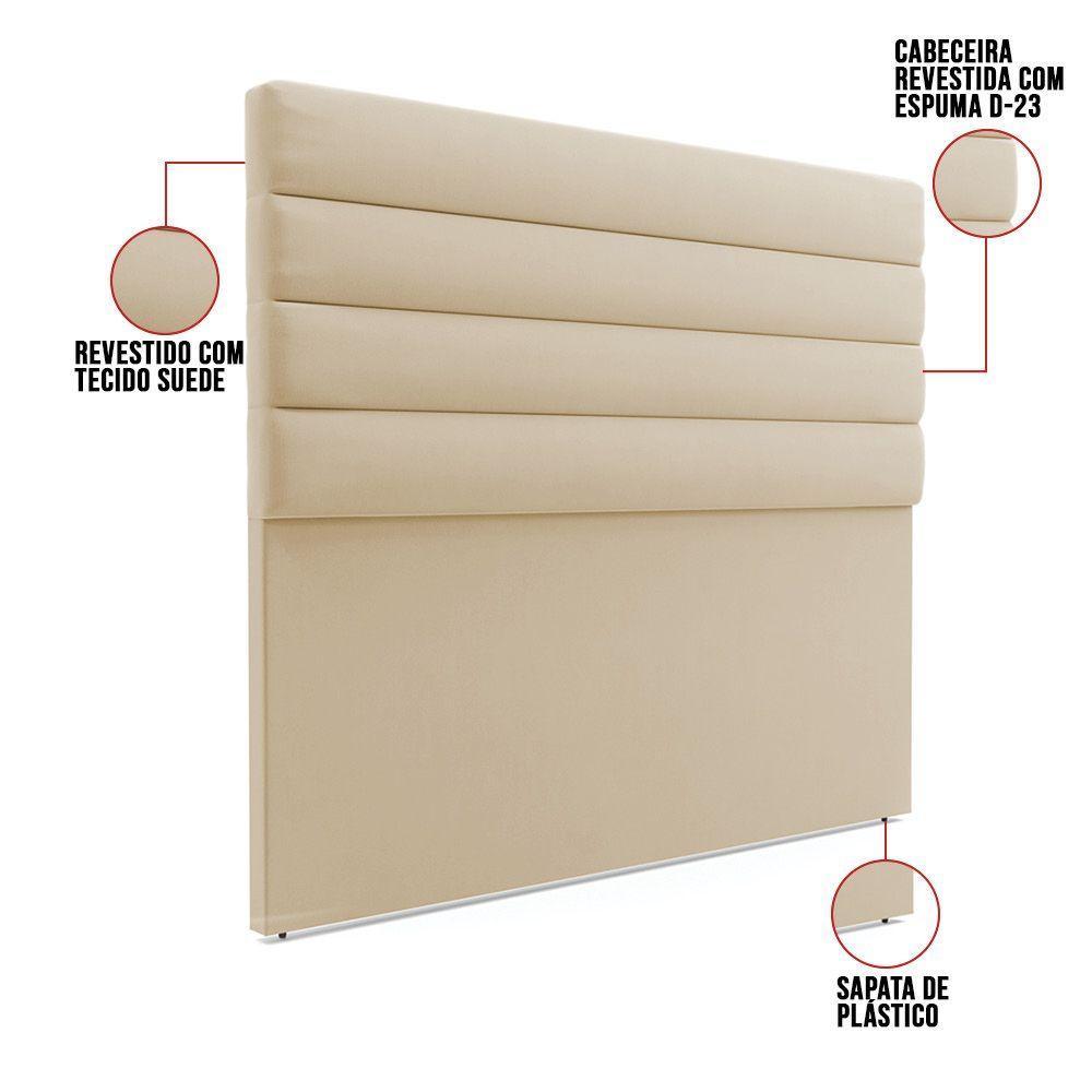 Cabeceira Para Cama Box Queen 160 Cm Suede Bege - 4
