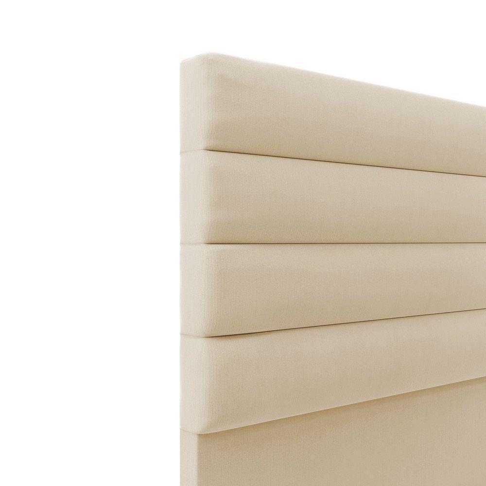 Cabeceira Para Cama Box Queen 160 Cm Suede Bege - 5