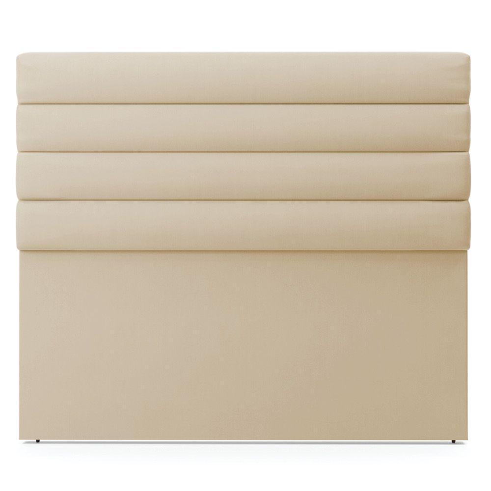 Cabeceira Para Cama Box Queen 160 Cm Suede Bege - 7
