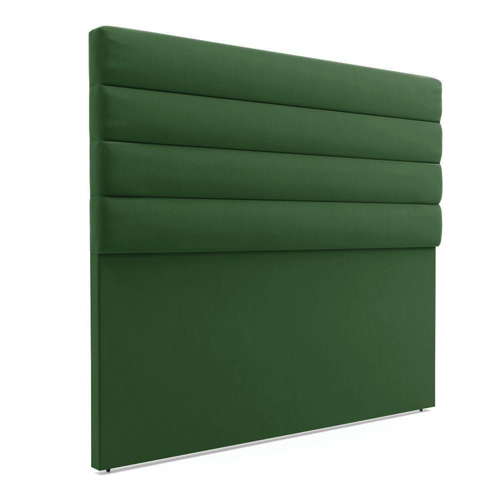 Cabeceira Para Cama Box Queen 160 Cm Suede Verde - 1