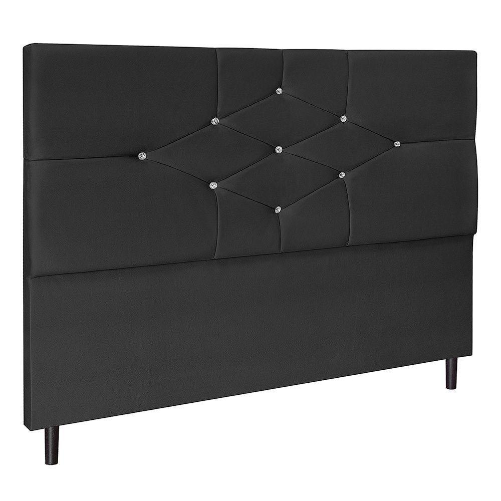 Cabeceira Camboriú Para Cama Box Solteiro 94 Cm Suede Preto - 1