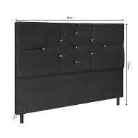 Cabeceira Camboriú Para Cama Box Solteiro 94 Cm Suede Preto - 2