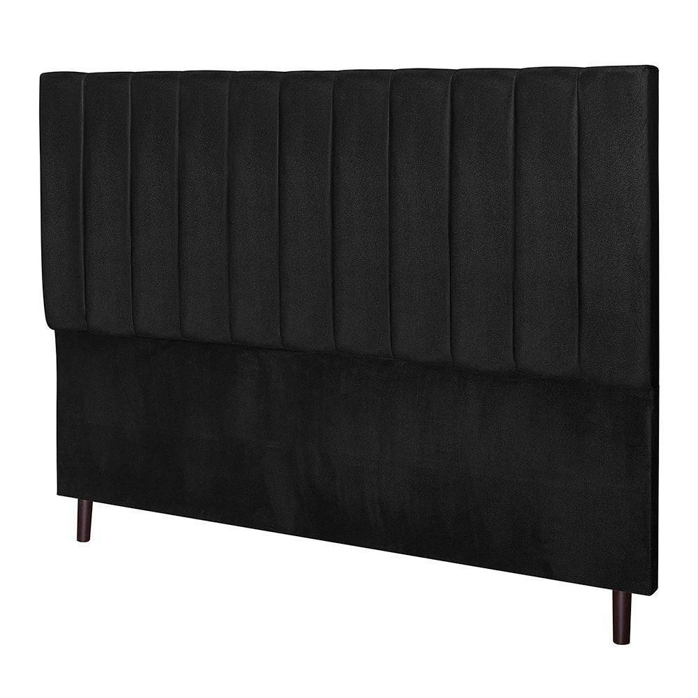 Cabeceira Leblon Para Cama Box Solteiro 94 Cm Suede Preto - 1