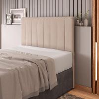 Cabeceira Cama Box Casal King Size Ivana 193cm Veludo Bege - Abmaza - 2