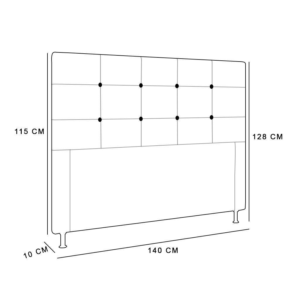 Cabeceira Cama Box Casal 140cm Suede Preto - 2