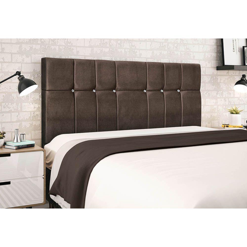 Cabeceira Paris Para Cama Box Solteiro 94 Cm Suede Marrom - 3