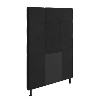 Cabeceira Cama Box Solteiro 90cm Suede Preto
