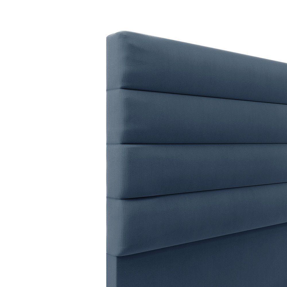 Cabeceira Para Cama Box Queen 160 Cm Suede Azul Marinho - 5