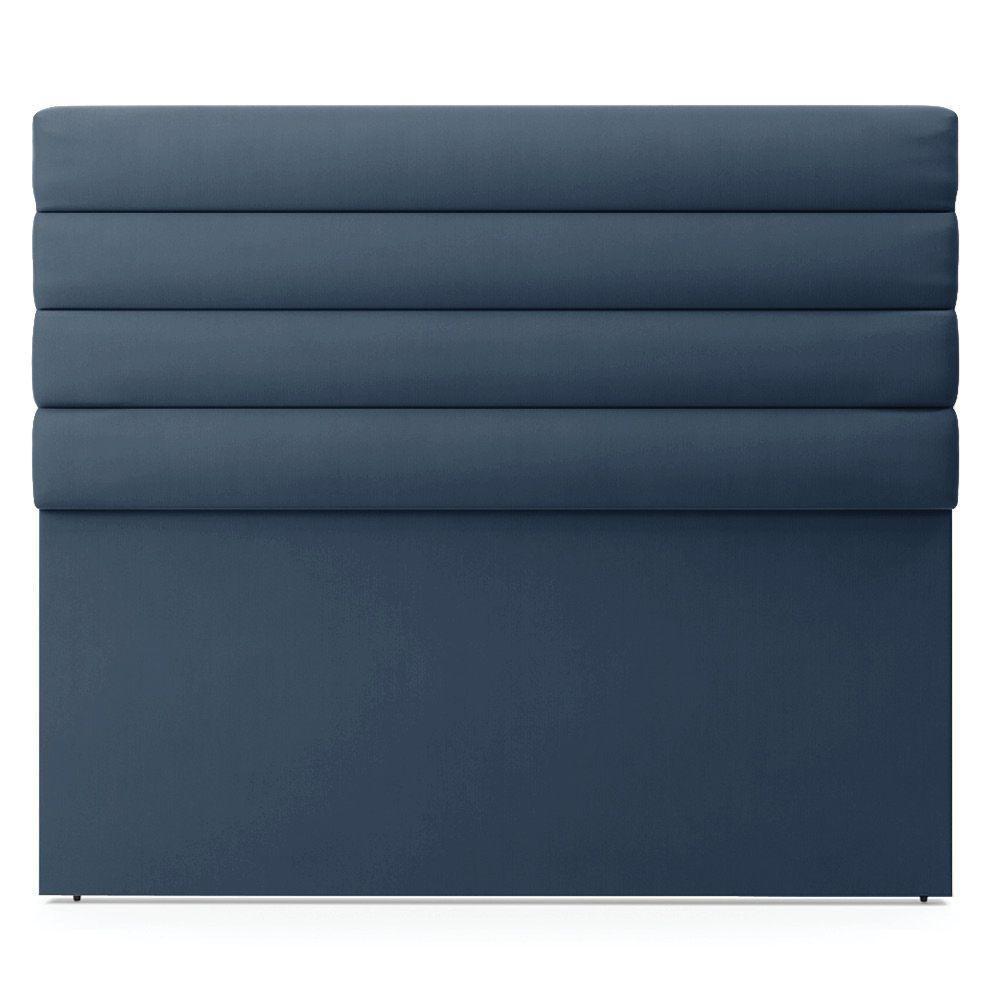 Cabeceira Para Cama Box Queen 160 Cm Suede Azul Marinho - 7