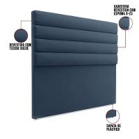 Cabeceira Para Cama Box Queen 160 Cm Suede Azul Marinho