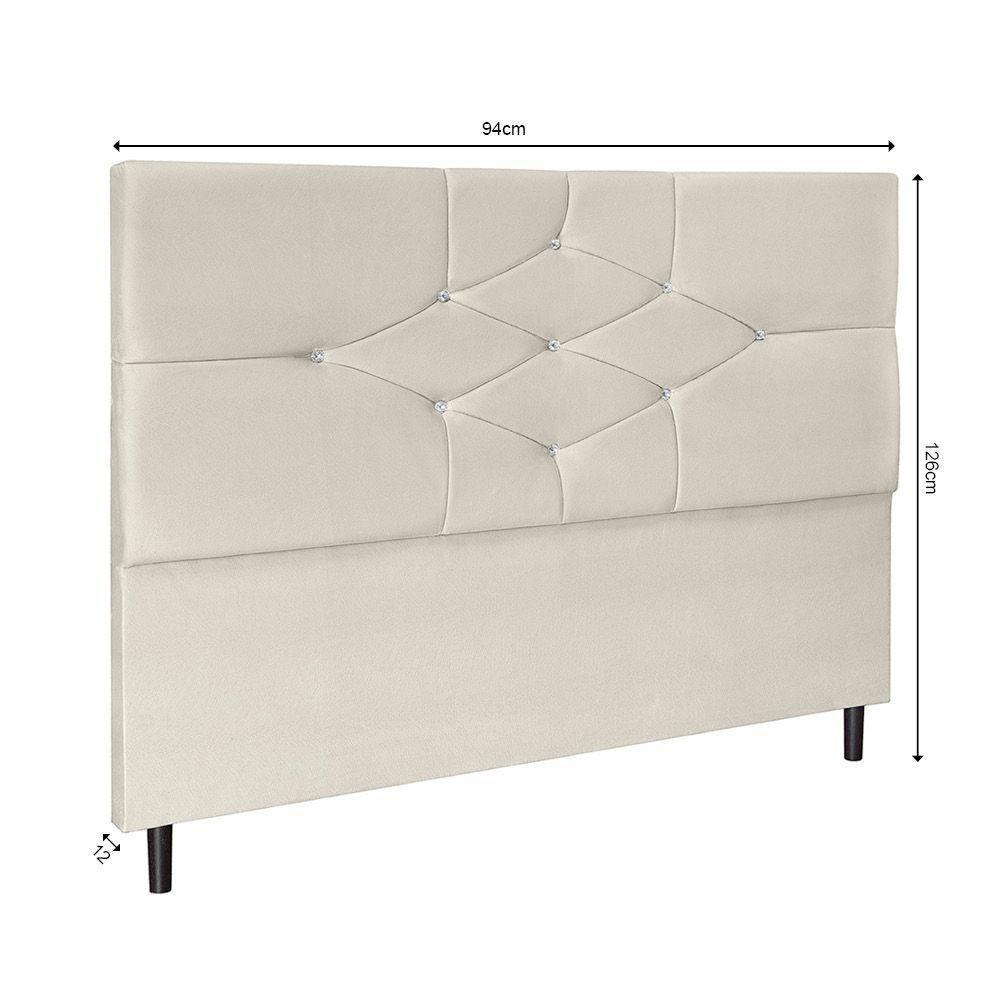 Cabeceira Camboriú Para Cama Box Solteiro 94 Cm Suede Bege - 2