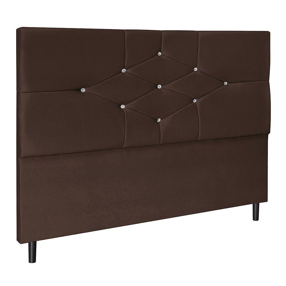 Cabeceira Camboriú Para Cama Box Solteiro 94 Cm Suede Marrom - 1
