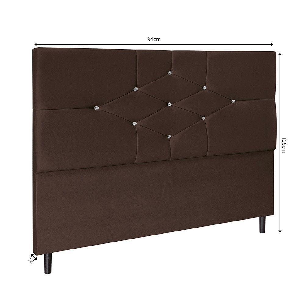 Cabeceira Camboriú Para Cama Box Solteiro 94 Cm Suede Marrom - 2