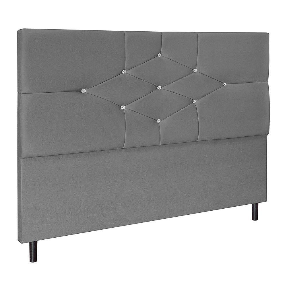Cabeceira Camboriú Para Cama Box Solteiro 94 Cm Suede Cinza - 1