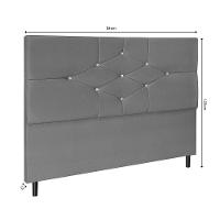 Cabeceira Camboriú Para Cama Box Solteiro 94 Cm Suede Cinza - 2
