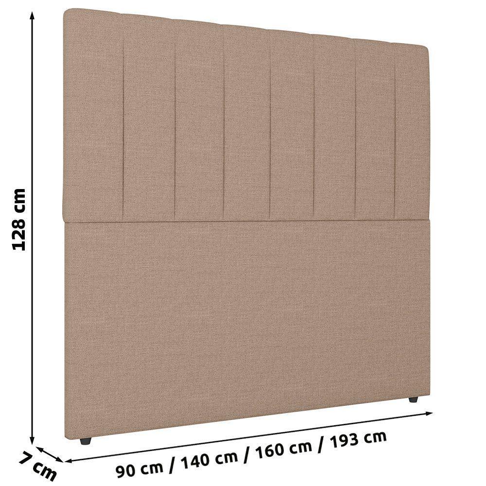 Cabeceira Cama Box Casal King Size Ivana 193cm Linho Bege - Abmaza - 5