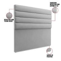 Cabeceira Para Cama Box Queen 160 Cm Suede Cinza - 5