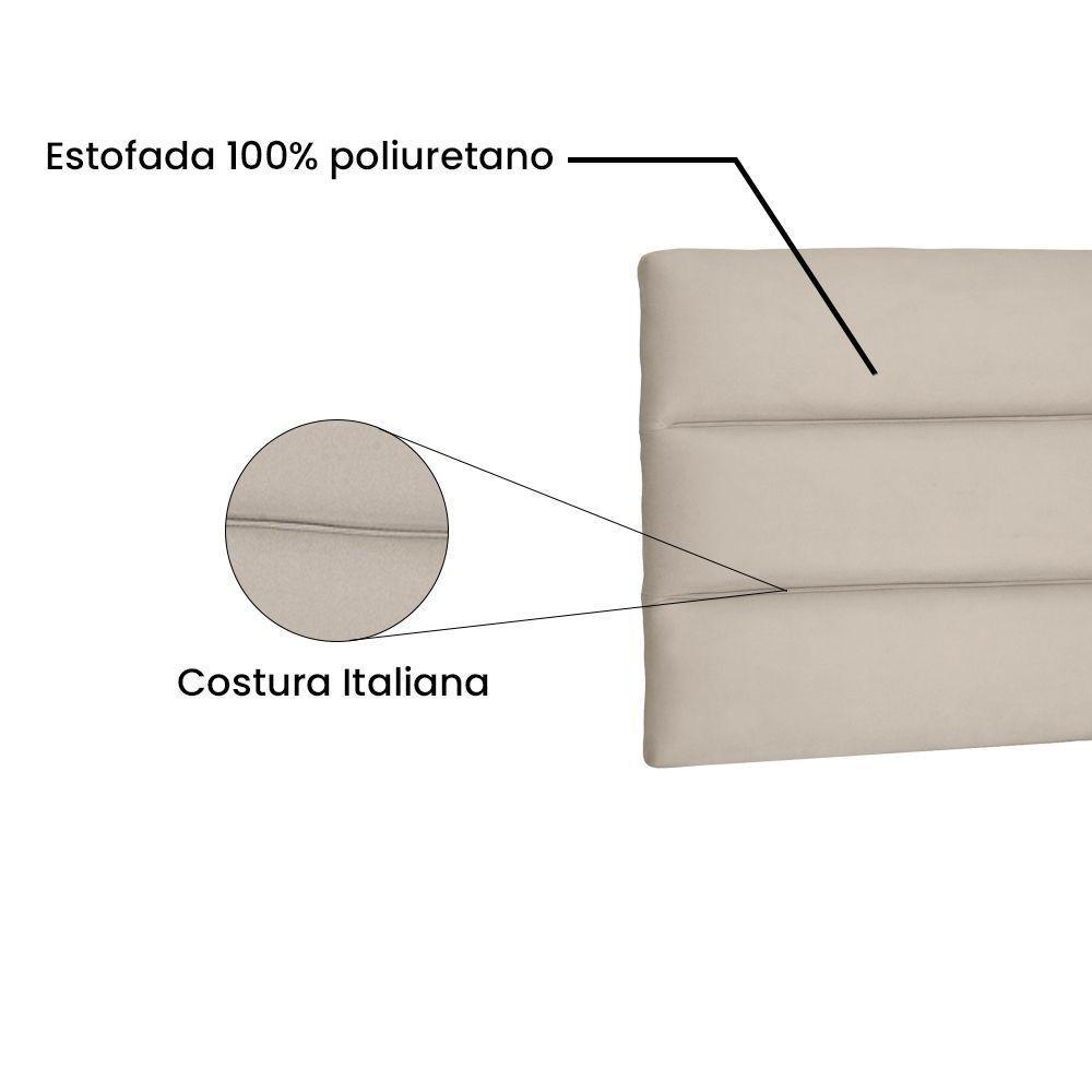 Painel Cabeceira Livia Cama Box Solteiro 90Cm Suede Cinza - 3